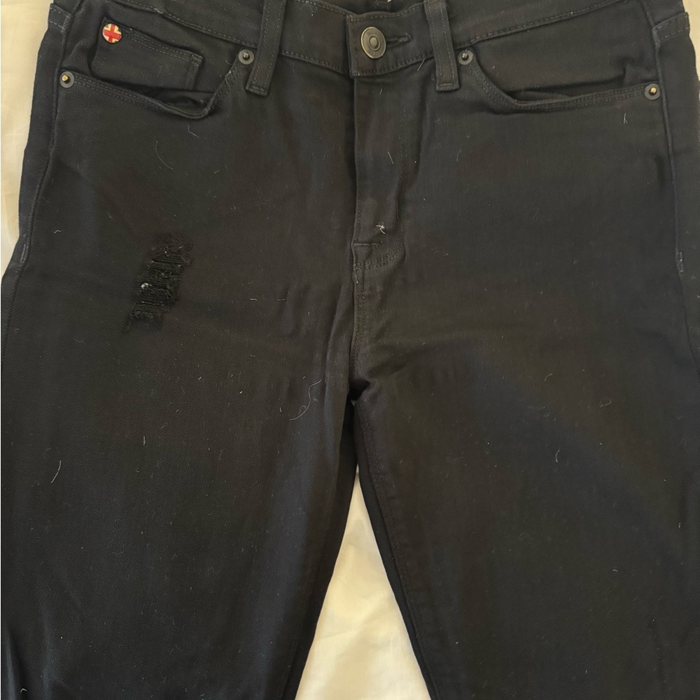 Hudson Black Distressed Skinny Jeans
